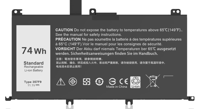 P65F/P65F001 Batería de remplazo 74WH para Inspiron 15 Gaming 7567 serie: DQWL142