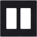 DROPLITLUTCW2BL-/Lutron CW-2-BL | BLACK Claro 2 Gang Wall Plate for Decorator/Designer Paddle Switches and Dimmers