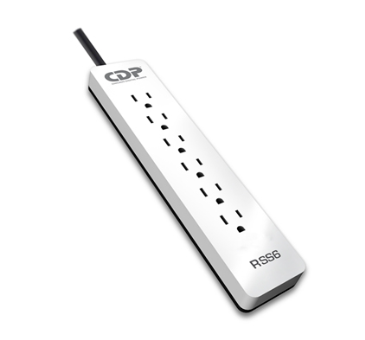 R-SS6 - CDP R-SS6 1850W 5 Salidas Nema 5-15R, Supresor de Picos, hasta 210 Joules de protección contra picos, Longitud de cable 1 m. 120Vca