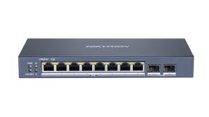 Hikvision Smart Managed Series DS-3E1510P-SI - Conmutador - inteligente - 8 x 10/100/1000 (PoE+) + 2 x Gigabit SFP (enlace ascendente) - sobremesa - PoE+ (110 W)
