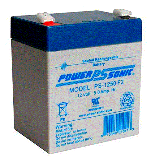 PS-1250F2-Batería recargable 12V-5A PS-1250F2 Marca: POWER SONIC