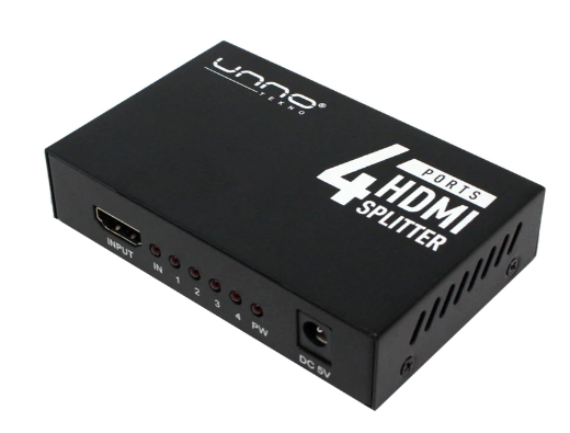 HB1205BK - UNNO SPLITTER HDMI 4K DE 4 PUERTOS HB1205BK