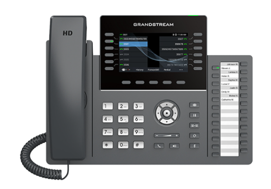 Grandstream Teléfono IP GRP2636 4.3", Alámbrico, 12 Líneas, Wi-Fi y PoE integrados, 24 Teclas Programables, Altavoz, Negro