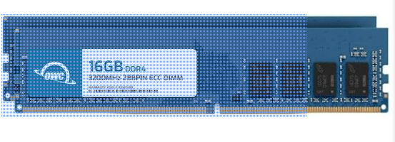 OWC 32 GB (2 x 16 GB) DDR4 3200 MHz PC4-25600 CL22 1RX8 ECC sin búfer UDIMM 1.2V 288-pin Workstation Server Memory RAM