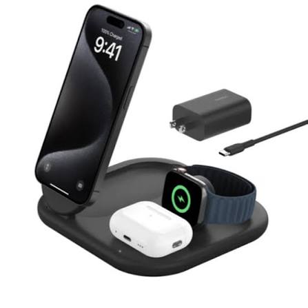 Belkin - Wireless charging stand - Lithium - Para iPhone 17 / Para iPhone 15 / Para iPhone 13 / Para iPhone 12