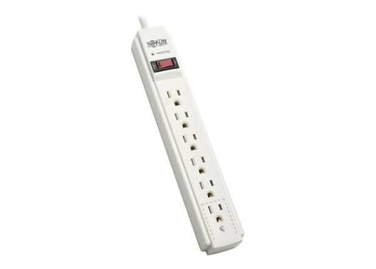 Eaton Tripp Lite Series Surge Protector Power Strip 120V 6 Outlet 6' Cord 790 Joule - Protector contra sobretensiones - 15 A - CA 120 V - 1800 vatios - conectores de salida: 6 - gris - para P/N: CLAMPUSBLK, CLAMPUSW