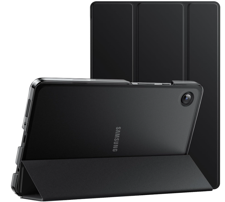 Funda para Samsung Galaxy Tab A11/A9 8.7" (2025/2023), Negro | Trasera Translúcida Slim, Soporte Tríptico