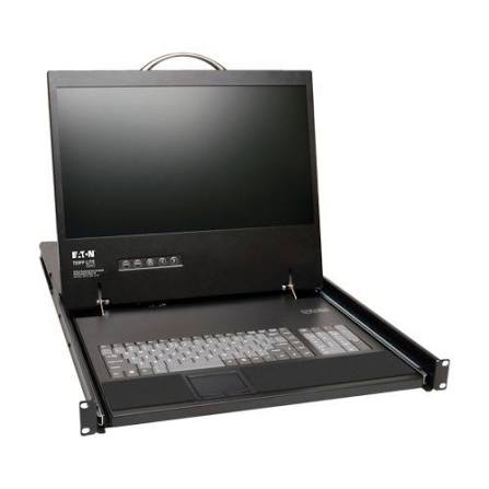 Eaton Tripp Lite Series 8-Port IP Rack Console Cat5 KVM Switch 19" LCD 1+1 User 1URM TAA - Consola KVM con conmutador KVM - 8 puertos - PS/2, USB - 19" - montaje en bastidor - 1366 x 768 - negro - 1U