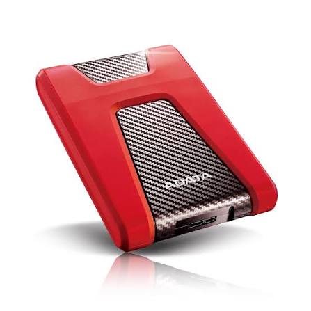 ADATA DashDrive Durable HD650 - Disco duro - 2 TB - externo (portátil) - 2.5" - USB 3.1 - AES de 256 bits - rojo