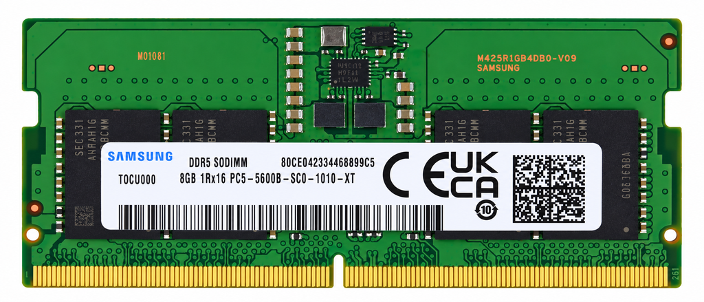 Samsung 8 GB (1x8 GB) DDR5 5600MHz PC5-44800 SODIMM 1Rx16 CL46 1.1v M425R1GB4PB0-CWM RAM Memoria Portátil Módulo Portátil Actualización