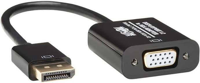 Eaton Tripp Lite Series DisplayPort 1.2 to VGA Active Adapter Cable (DP with Latches to HD15 M/M), 3 ft. (0.9 m) - Cable del monitor - DisplayPort (M) a HD-15 (VGA) (M) - 91 cm - activo, trabado - negro