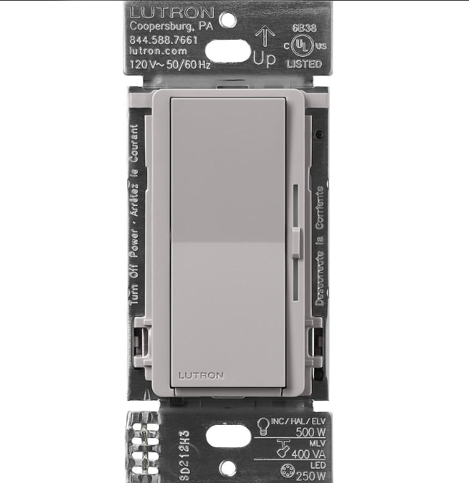 Lutron DVRF-5NE-GR – Diva Smart ELV+ Dimmer Gris