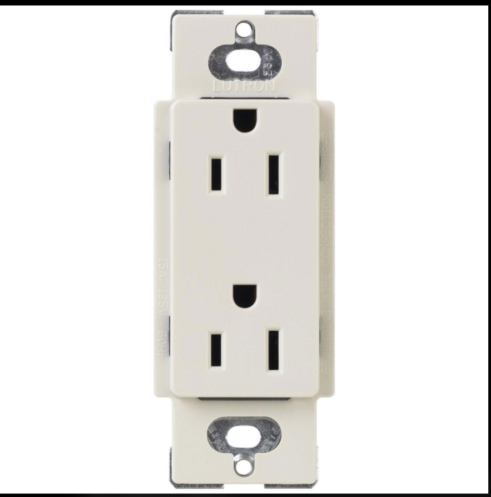 Lutron CARS-15-TR-LA – Claro 15A Duplex Receptacle Light Almond