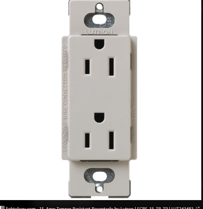 Lutron SCRS-15-TR-TP – Claro 15A Receptacle Taupe
