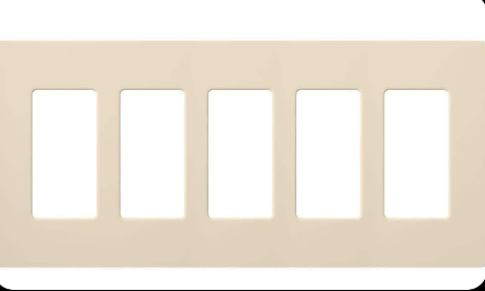 Lutron CW-5-LA – Claro 5-Gang Wallplate Light Almond