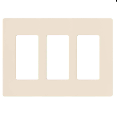 Lutron CW-3-LA – Claro 3-Gang Wallplate Light Almond