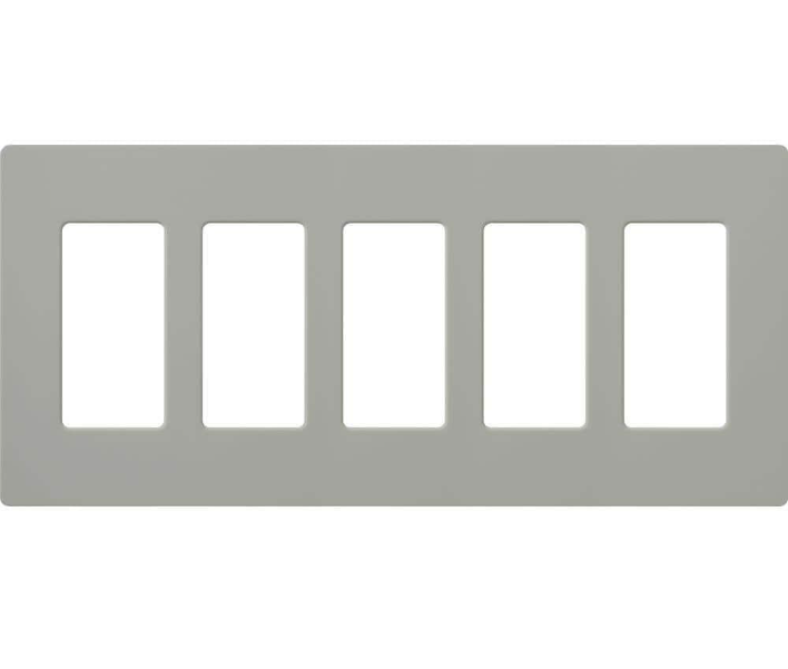 Lutron CW-5-GR – Claro 5-Gang Wallplate Gray