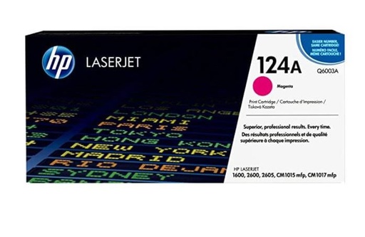 [Q6003A] HP 124A - Magenta - original - LaserJet - cartucho de tóner (Q6003A) - para Color LaserJet 1600, 2600n, 2605, 2605dn, 2605dtn, CM1015 MFP, CM1017 MFP