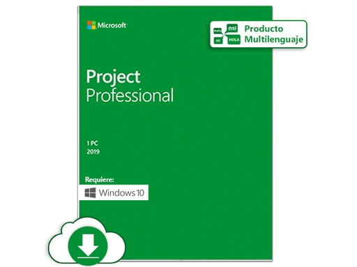 [H30-05756] Microsoft Project Professional 2019 - Licencia - 1 PC - descarga - ESD - al por menor nacional, Click-to-Run - Win - All Languages