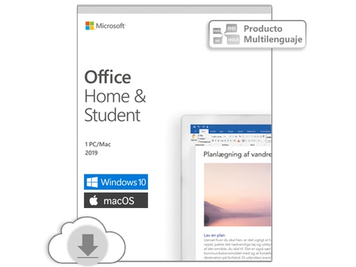 [79G-05010] Microsoft Office Home and Student 2019 - Licencia - 1 PC / Mac - descarga - ESD - al por menor nacional, Click-to-Run - Win, Mac - All Languages - América Latina