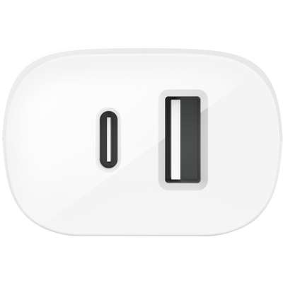[WCB004dqWH] Belkin Wall Charger - Adaptador de corriente - 32 vatios - Carga rápida / SP - 2 conectores de salida (USB, USB-C con suministro de energía) - blanco