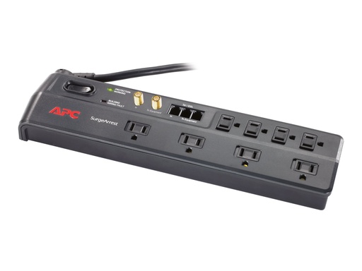 [P8VT3] APC SurgeArrest Home/Office - Protector contra sobretensiones - CA 120 V - conectores de salida: 8 - 1.83 m - negro - para P/N: AR106SH4, AR106SH6, AR109SH4, AR109SH6, AR112SH4, AR112SH6