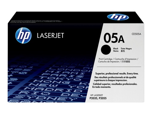 [CE505A] HP 05A - Negro - original - LaserJet - cartucho de tóner (CE505A) - para LaserJet P2033, P2035, P2036, P2037, P2054, P2055, P2056, P2057