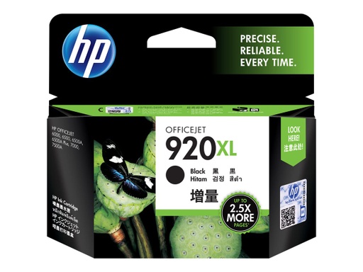 [CD975AL] HP 920XL - 49 ml - Alto rendimiento - negro - original - cartucho de tinta - para Officejet 4500 G510, 6000, 6000 E609, 6500, 6500 E709, 6500A E710, 7000 E809, 7500