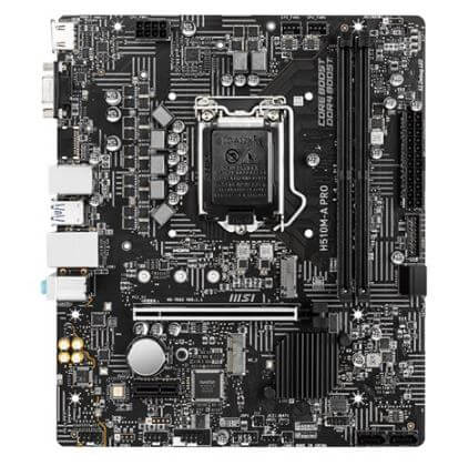 [H510M-APRO] MSI H510M-A PRO - Placa base - micro ATX - Socket LGA1200 - H510 - USB 3.2 Gen 1 - Gigabit LAN - Tarjeta gráfica (CPU necesaria) - HD Audio (8-canales)