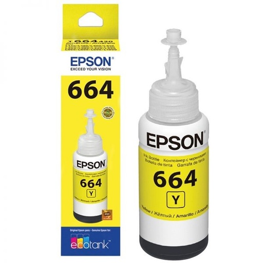 [T664420-AL] Epson T664 - Amarillo - original - recarga de tinta - para Epson L380, L386, L395, L495; EcoTank ET-2600, 2650, L1455, L396, L606, L656