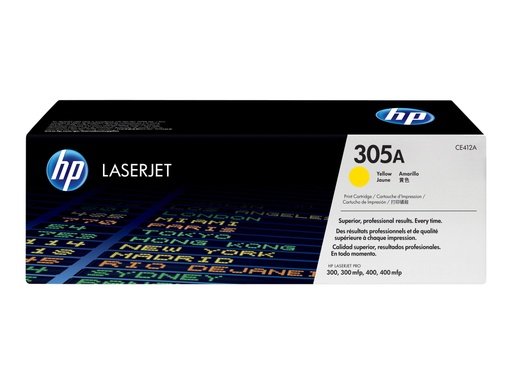 [CE412A] HP 305A - Amarillo - original - LaserJet - cartucho de tóner (CE412A) - para LaserJet Pro 300 color M351a, 300 color MFP M375nw, 400 color M451, 400 color MFP M475