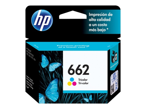 [CZ104AL] HP 662 - Color (cian, magenta, amarillo) - original - Ink Advantage - cartucho de tinta - para Deskjet 1516, Ink Advantage 15XX, Ink Advantage 26XX, Ink Advantage 46XX