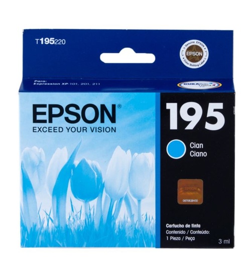 [T195220-AL] Epson T195 - Cián - original - cartucho de tinta - para Expression XP-101, XP-201, XP-211