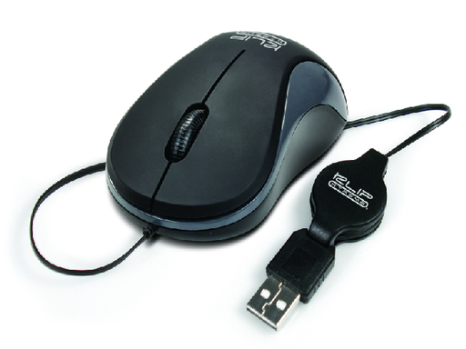 [KMO-113] Klip Xtreme - Mouse - Wired - USB - Black - retractable-1000dpi
