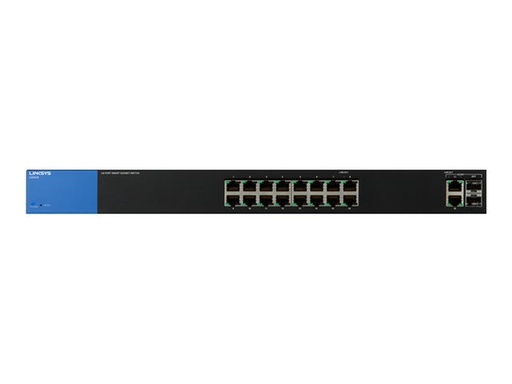 [LGS318] Linksys Smart LGS318 - Conmutador  - Gestionado - 16 x 10/100/1000 + 2 x Gigabit SFP combinado - montaje en rack - ca 100/230 V - 2 años de garantía 
