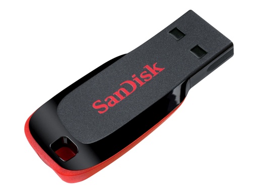 [SDCZ50-064G-B35] SanDisk Cruzer Blade - Unidad flash USB - 64 GB - USB 2.0 - negro, rojo