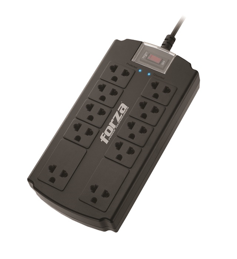 [FSP-10UN] Forza Power Technologies - Surge suppressor - AC 110/220 V - 10 Tomas de Corriente - Material retardador de llama - Interruptor automático de sobrecarga 