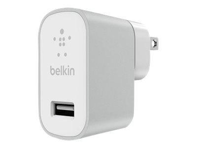 [F8M731dqSLV] Belkin Cargador doméstico - Adaptador de corriente - 2.4 A (USB) - plata