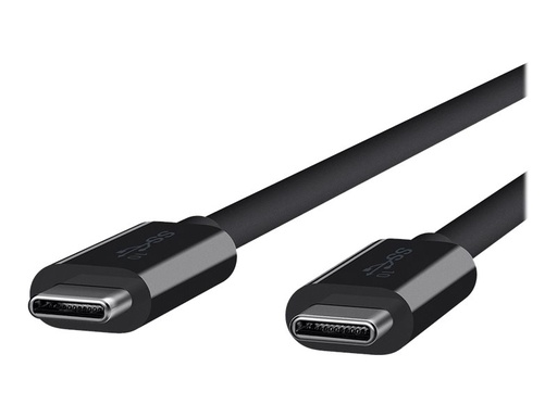 [F2CU030BT1M-BLK] Belkin - Cable USB - USB-C (M) reversible a USB-C (M) reversible - USB 3.1 - 1 m - compatibilidad con 4K, USB Power Delivery (3A, 60W) - negro