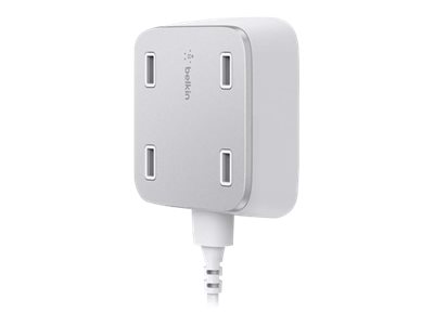 [F8M990ttWHT] Belkin Family Rockstar - Adaptador de corriente - 5.4 A - 4 conectores de salida (4 x USB) - blanco