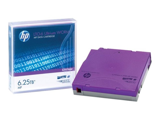 [C7976W] HPE - LTO Ultrium WORM 6 - 2.5 TB / 6.25 TB - etiquetas de escritura - púrpura - para StorageWorks SAS Rack-Mount Kit