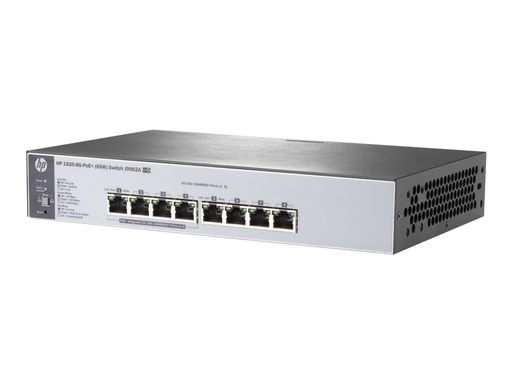 [J9982A] HPE 1820-8G-PoE+ (65W) - Conmutador - Gestionado - 4 x 10/100/1000 (PoE+) + 4 x 10/100/1000 - sobremesa, montaje en rack - PoE+ (65 W)