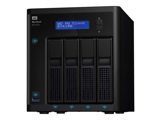 [WDBWZE0160KBK-NESN] WD My Cloud EX4100 WDBWZE0160KBK - Servidor NAS - 4 compartimentos - 16 TB - HDD 4 TB x 4 - RAID 0, 1, 5, 10, JBOD, 5 Hot Spare - RAM 2 GB - Gigabit Ethernet - iSCSI