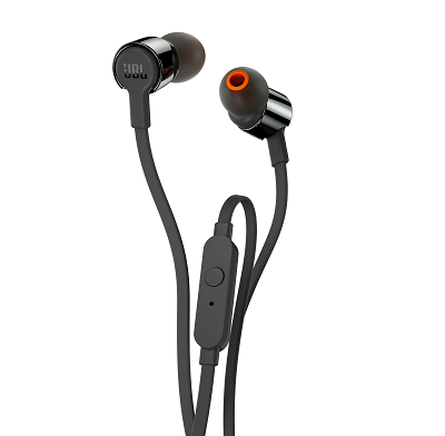 [JBLT210BLKAM] JBL T210 - Auriculares internos con micro - en oreja - cableado - conector de 3,5 mm - negro