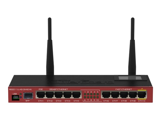 [RB2011UiAS-2HnD-IN] MikroTik RouterBOARD RB2011UiAS-2HnD-IN - Router - GigE - 802.11b/g/n - 2,4 GHz
