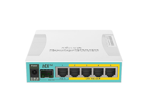 [RB960PGS] MikroTik RouterBOARD hEX RB960PGS - Router - conmutador de 4 puertos - GigE - 800 MHz - RAM: 128MB - 12-57V 