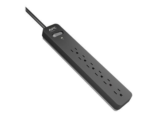 [PE63] APC Essential Surgearrest PE63 - Protector contra sobretensiones - AC 104-126 V - 1200 vatios - conectores de salida: 6 - 91 cm - gris, negro - para P/N: AR106SH4, AR106SH6, AR109SH4, AR109SH6, AR112SH4, AR112SH6
