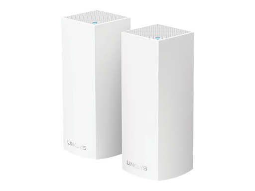 [WHW0302] Linksys VELOP Whole Home Mesh Wi-Fi System WHW0302 - Sistema Wi-Fi (2 enrutadores) - hasta 4000 pies cuadrados - malla - GigE - Bluetooth 4.0, 802.11b/g/n/ac - Tres bandas