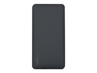[F7U020BTBLK] Belkin Pocket Power - Cargador portátil - 10000 mAh - 2.4 A - 2 conectores de salida (USB) - en el cable: Micro-USB - negro