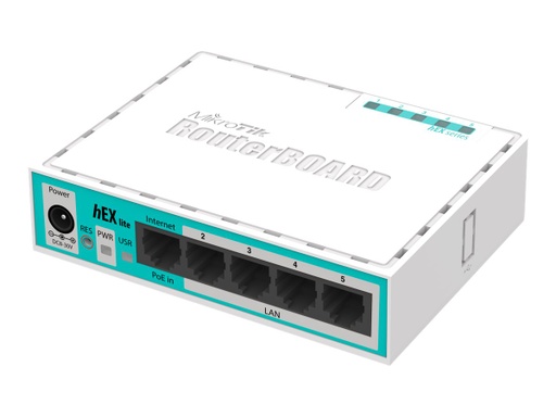 [RB750R2] MikroTik RouterBOARD hEX lite RB750r2 - Router - conmutador de 4 puertos